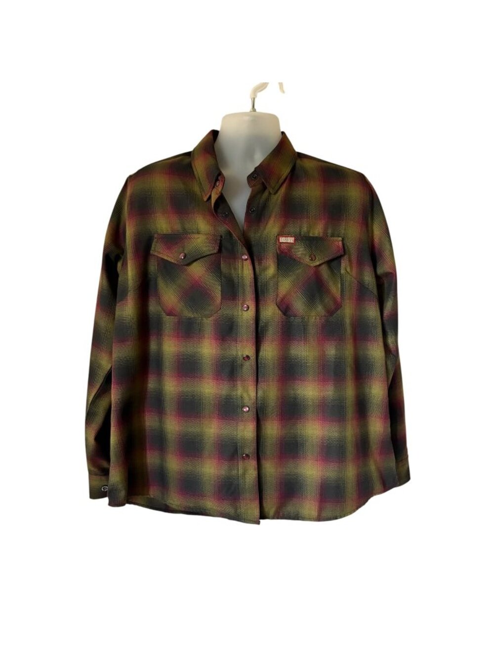Dixxon Flannel Shirt Men 2XL Green The Freddy Plaid Long Sleeve Button-Up